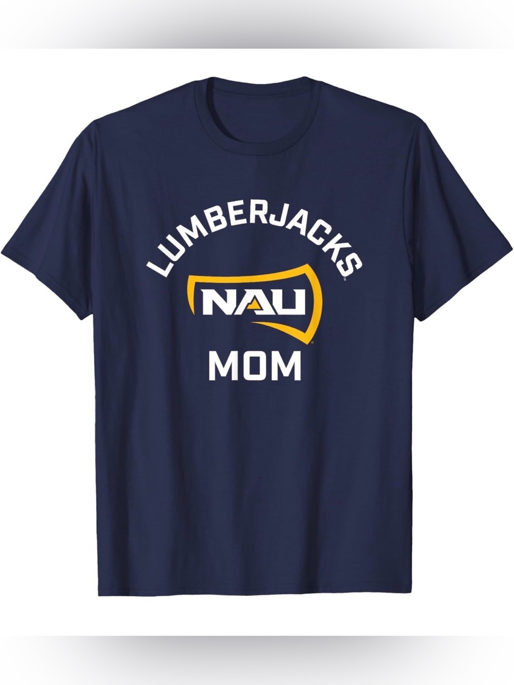 NWT Campus Lab NAU Lumberjacks Arched Mom Unisex Blue Cotton T-Shirt - Medium